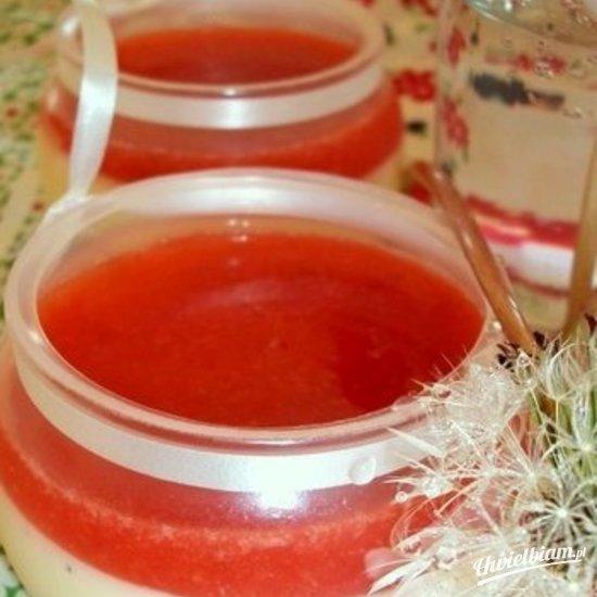 Panna Cotta z sosem truskawkowym