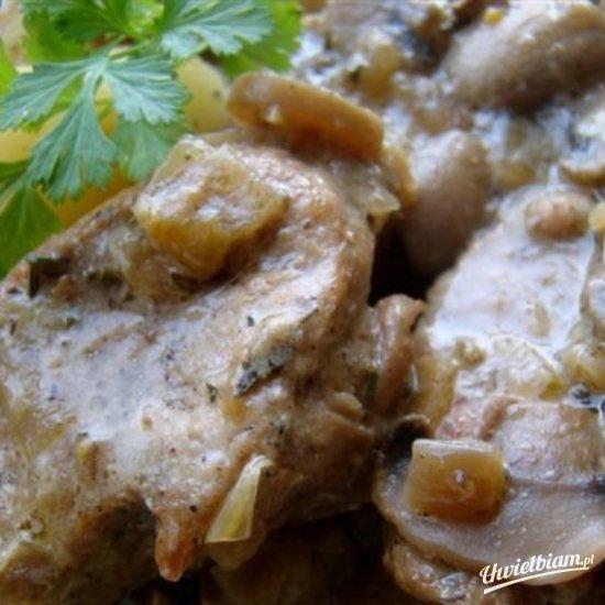 Polędwiczki z pieczarkami i tymiankiem