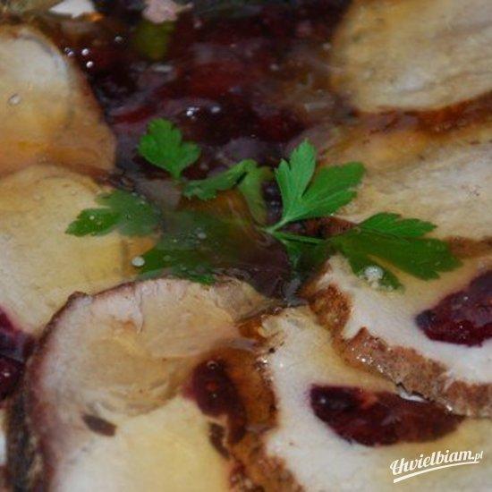 Pieczony schab z żurawiną