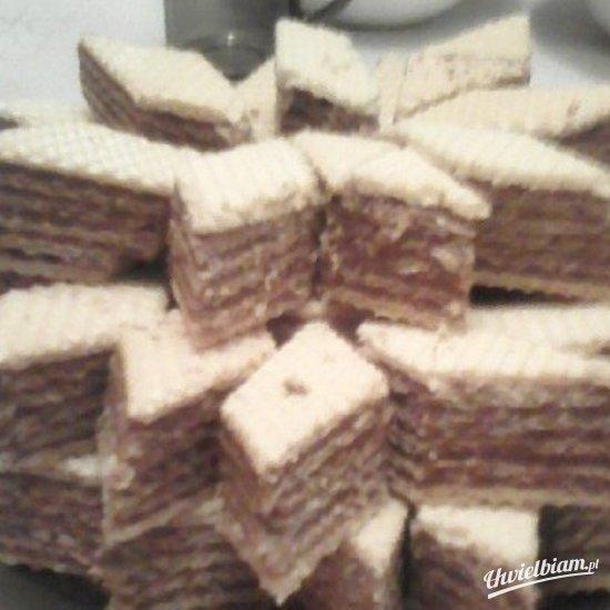 Wafle z masą kakaową