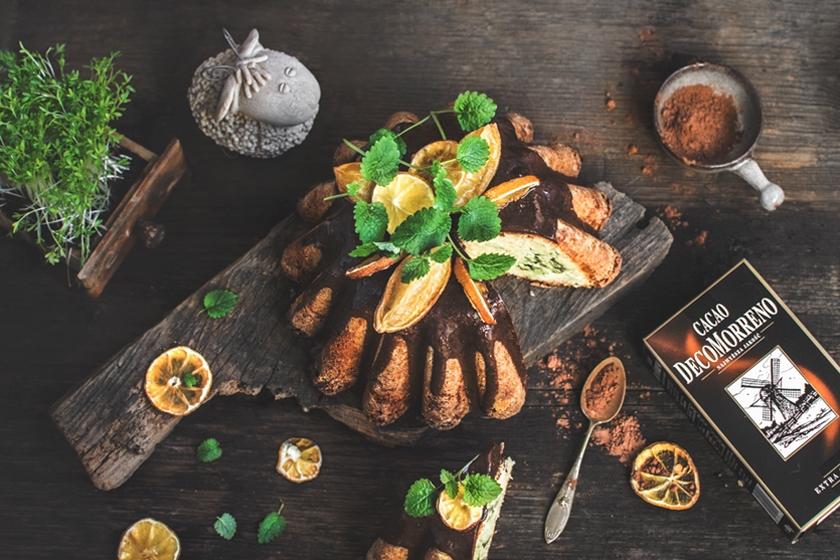 Czekoladowo-cytrynowa babka z melisą