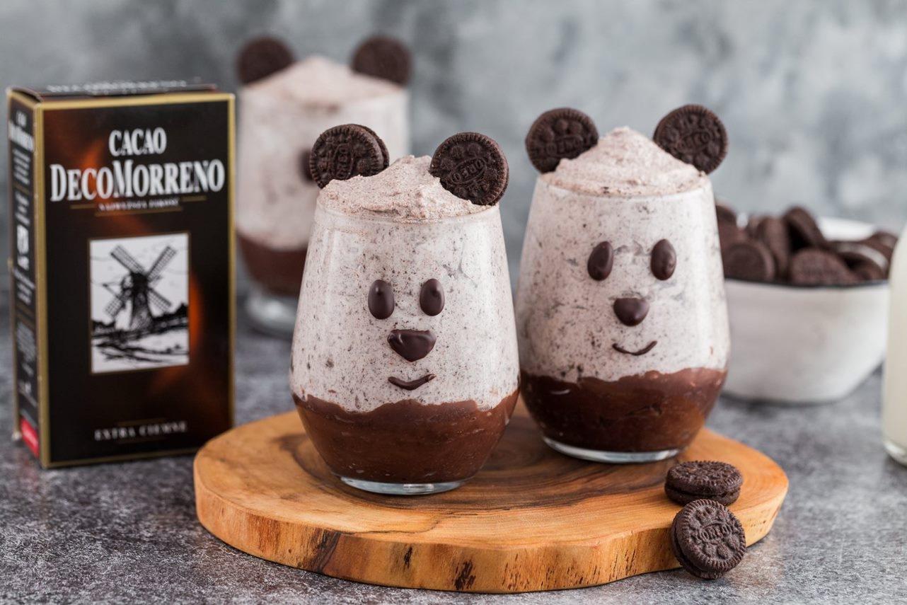 Czekoladowe deserki pandy z Oreo