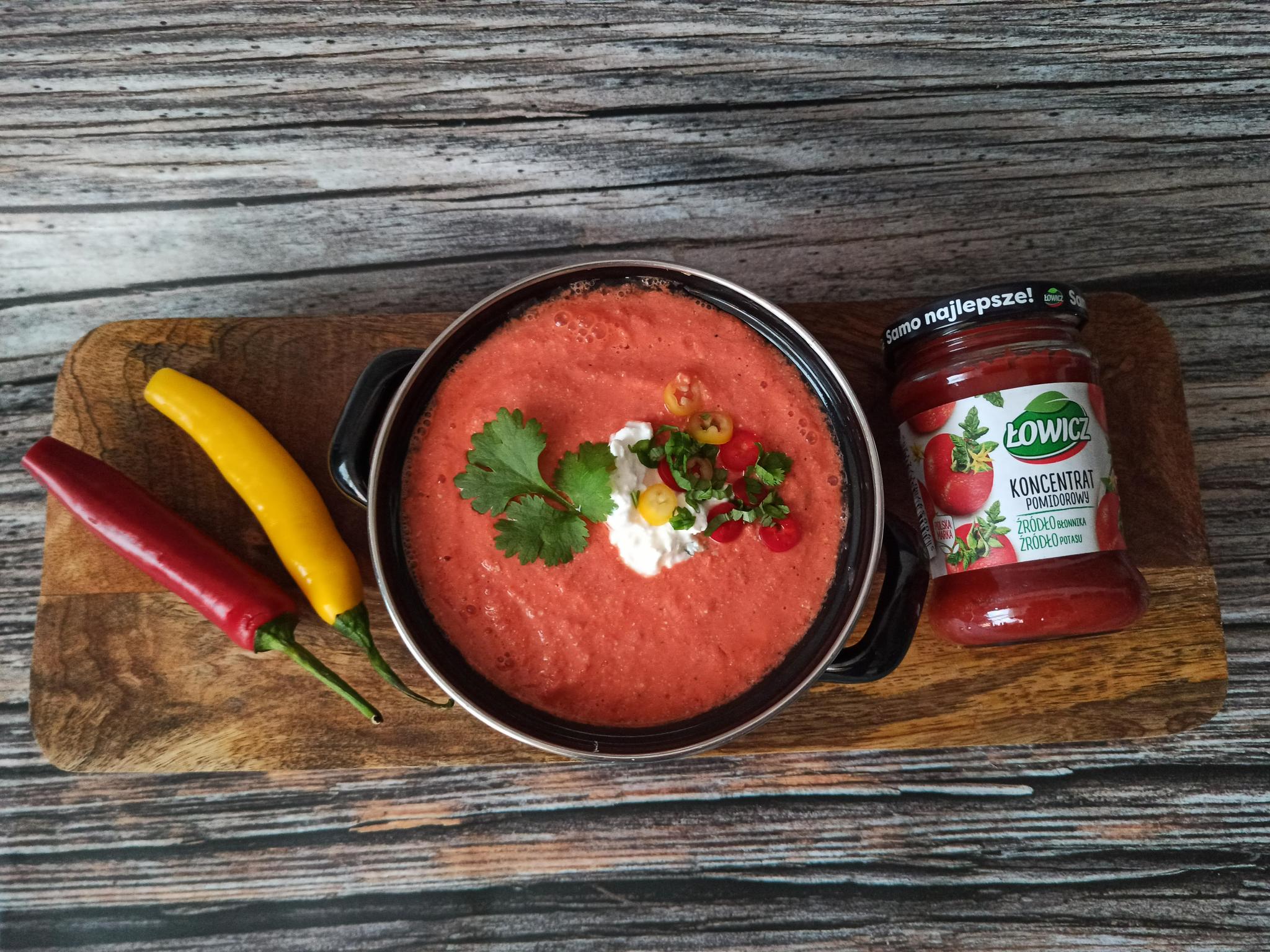 Gazpacho pomidorowo-arbuzowe z chili