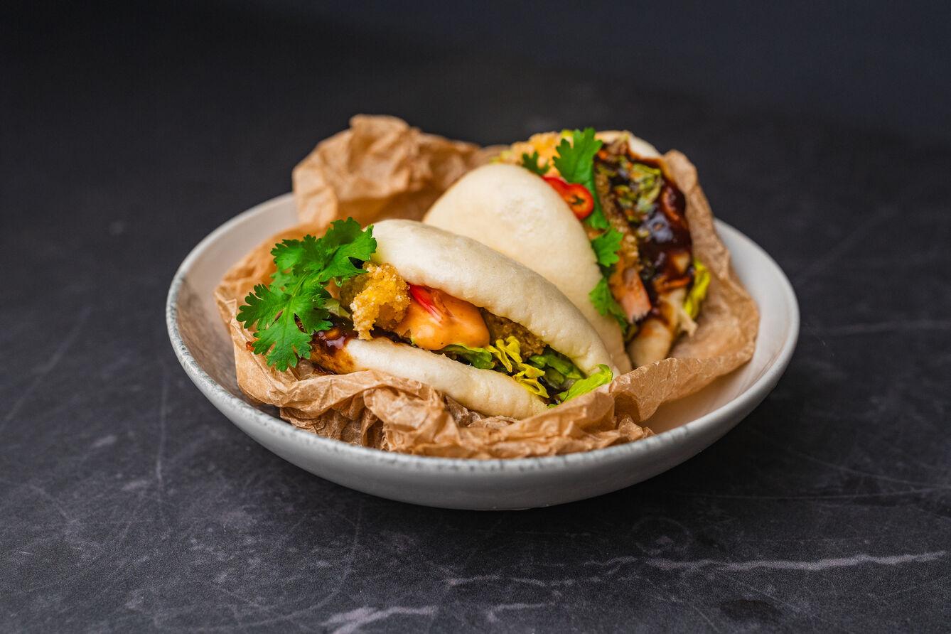 Bao z krewetkami w panko