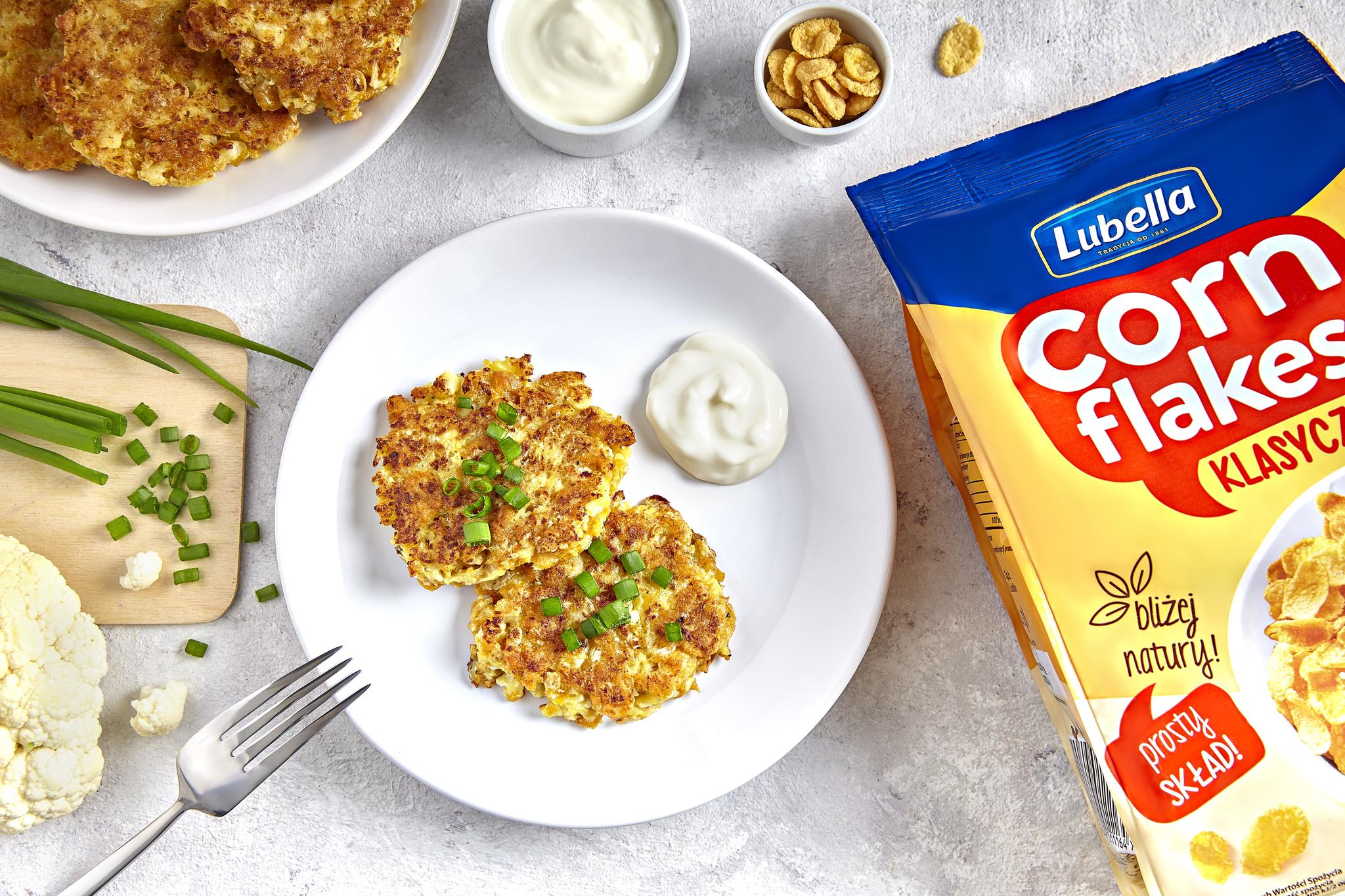 Placki z kalafiora z płatkami Corn Flakes Lubella 