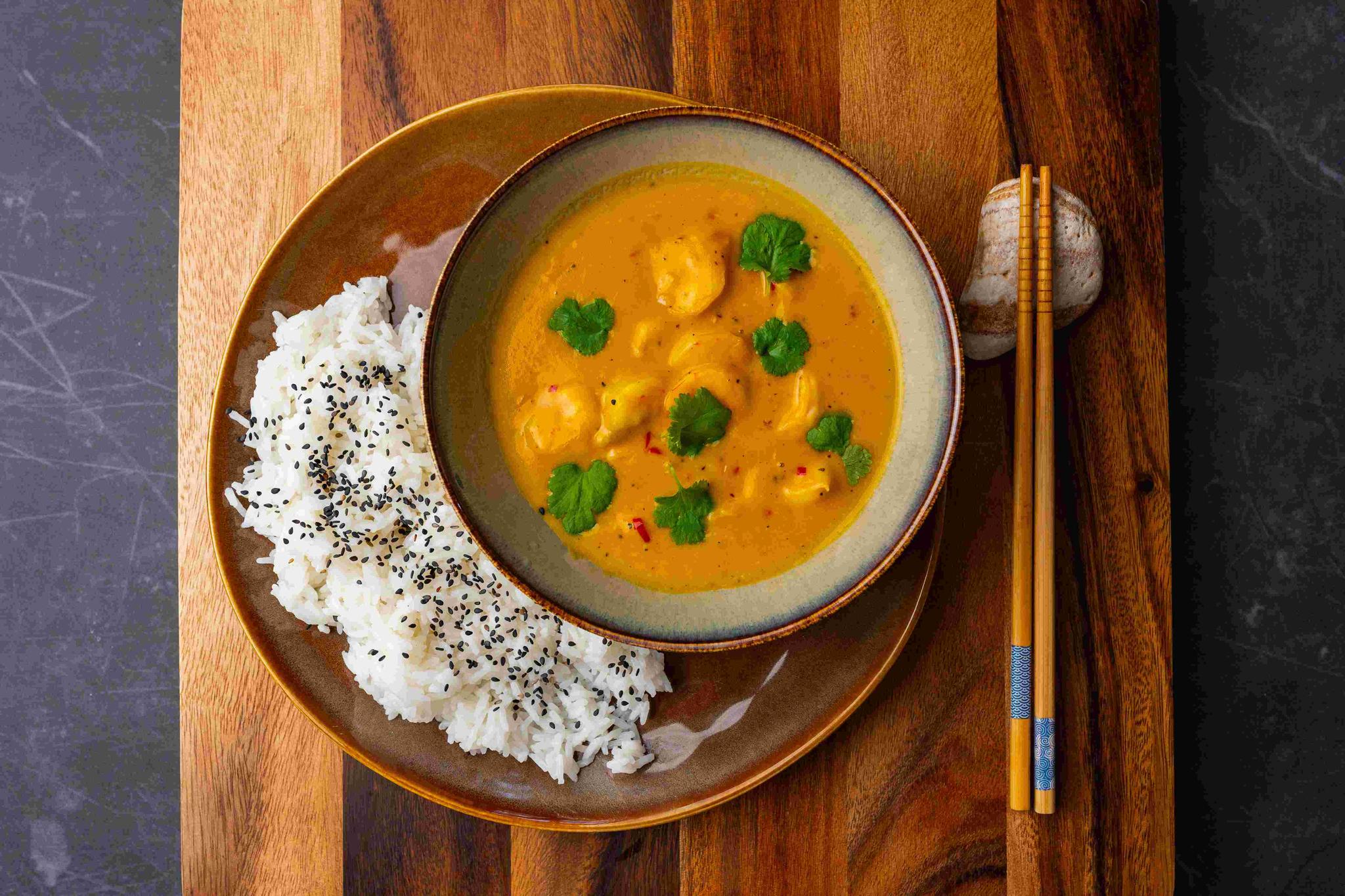 Krewetki w sosie mango z chili