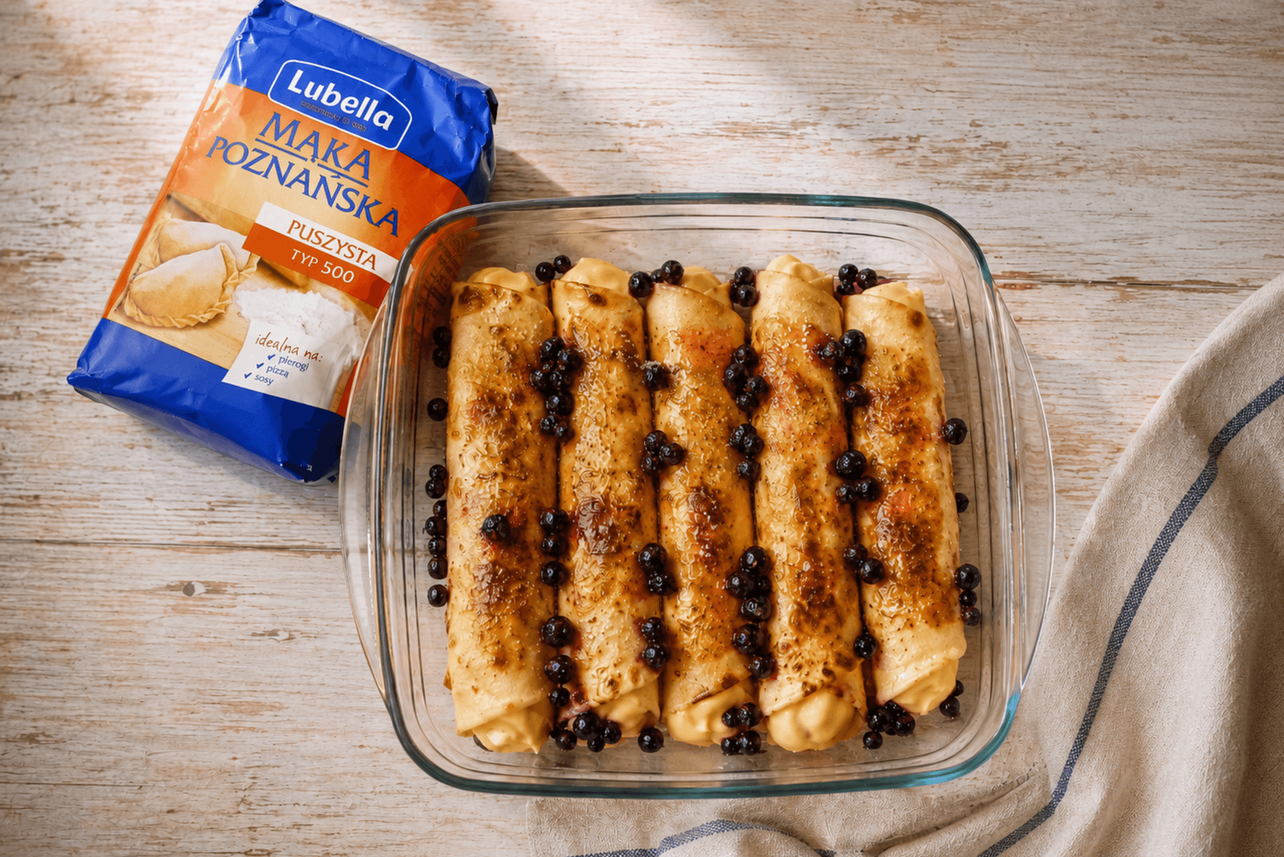 Naleśniki crème brûlée z jagodami