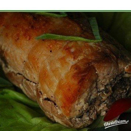 Rolada schabowa z pieczarkami