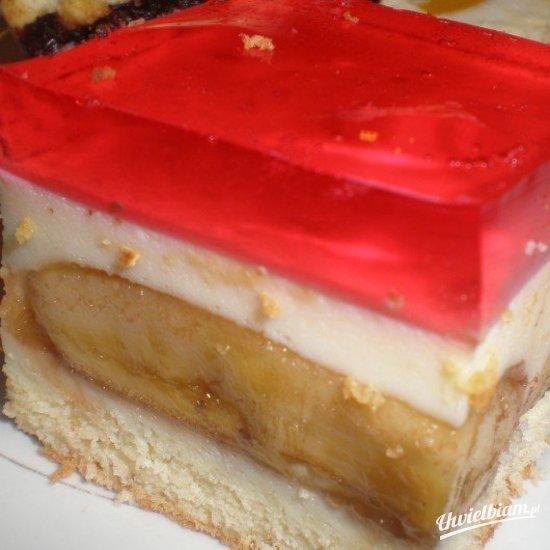Ptasie mleczko z bananami i galaretką
