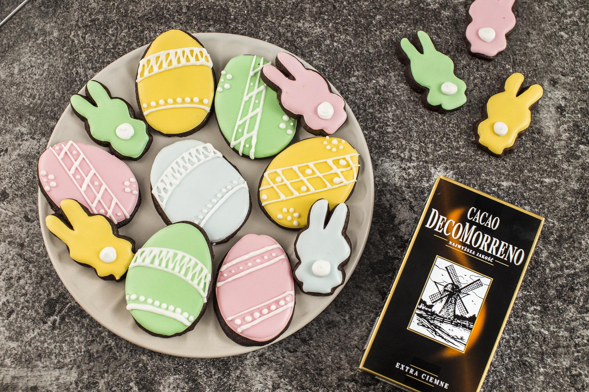 Wielkanocne kruche ciasteczka czekoladowe