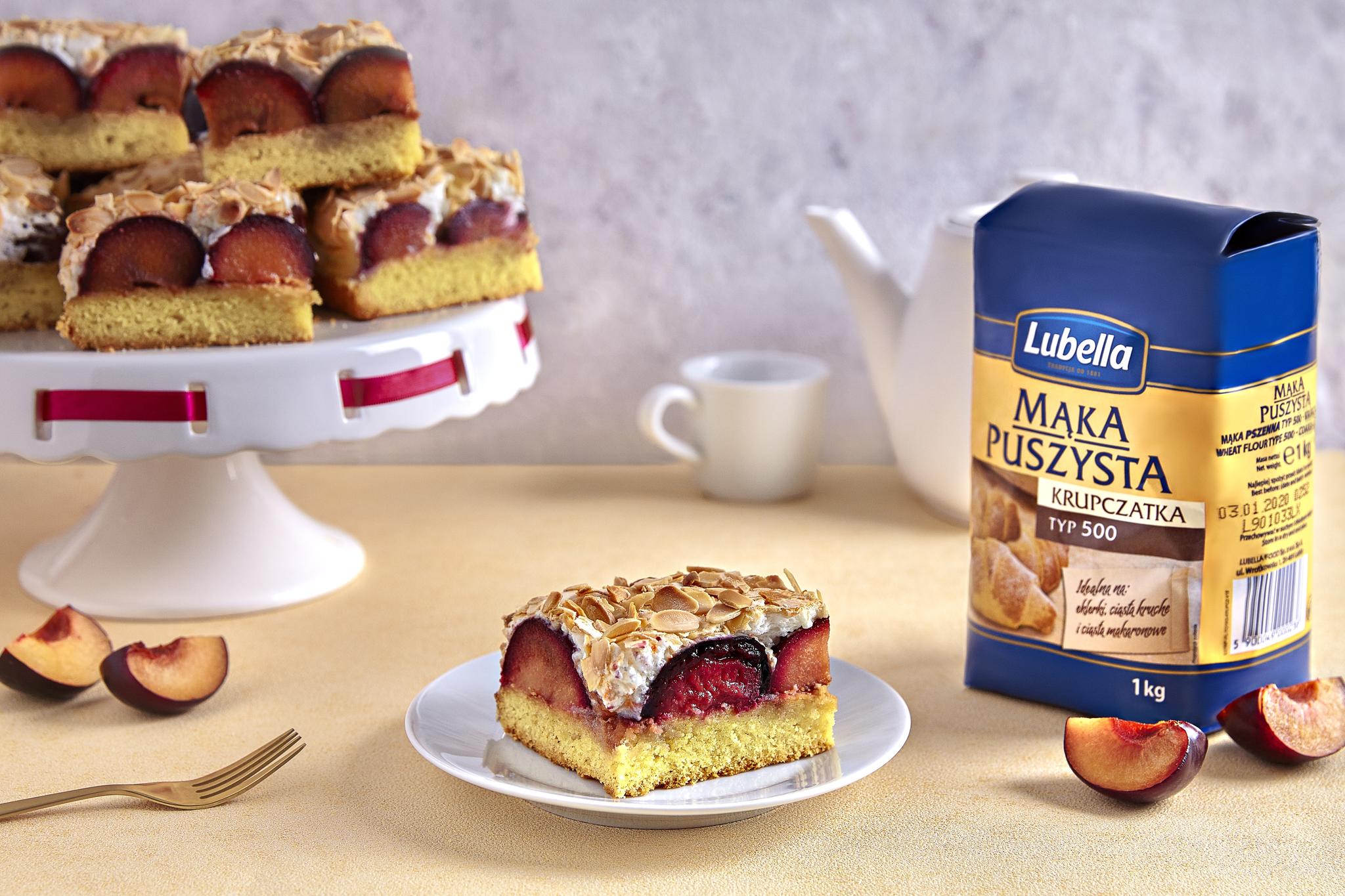 Ciasto kruche Chmurka ze śliwkami i pianką