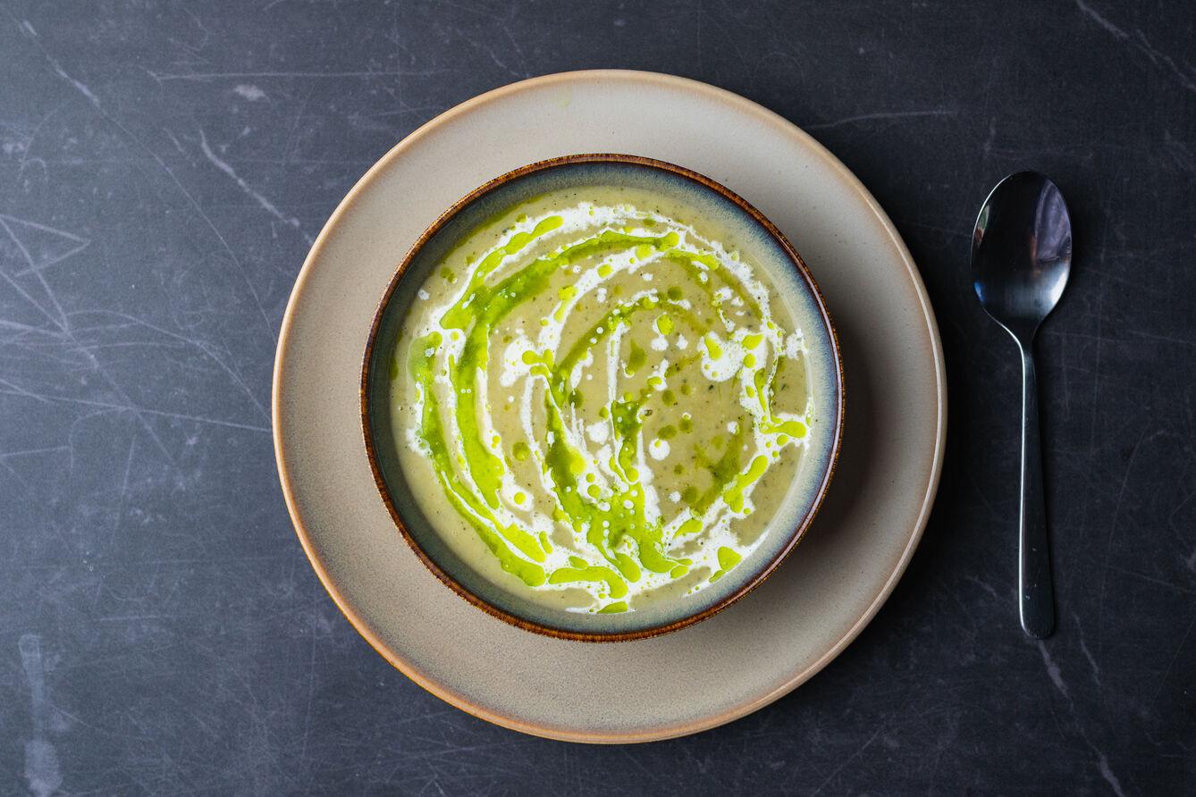 Krem z pieczonych zielonych warzyw