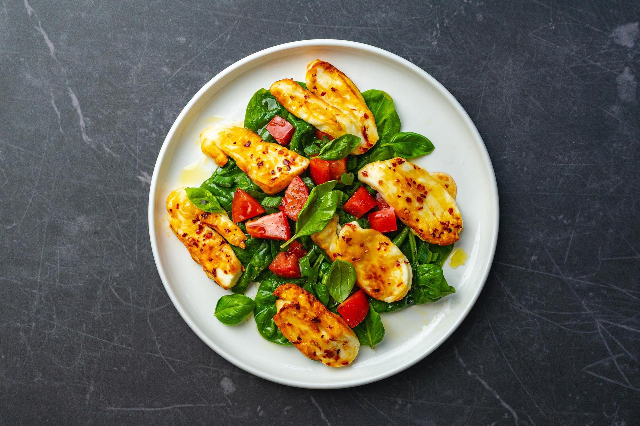 Halloumi z airfryera z miodem i chili