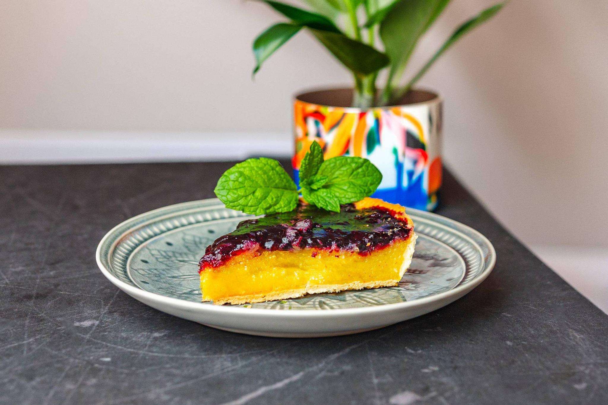 Tarta lemon curd z jagodami